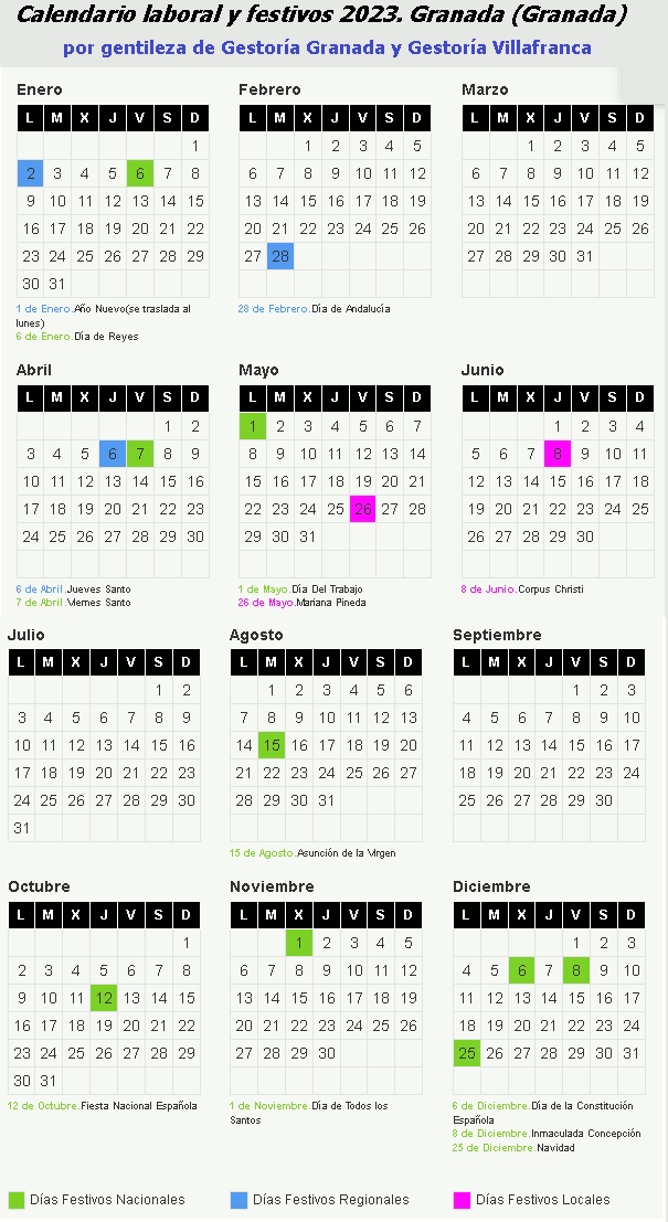 calendario laboral granada 2023